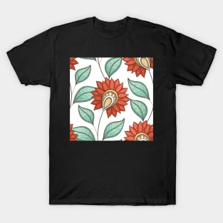 Spring Pattern with Floral Motifs T-Shirt